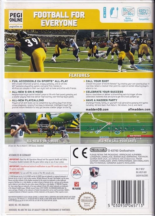Madden NFL 09 - Wii (B Grade) (Genbrug)